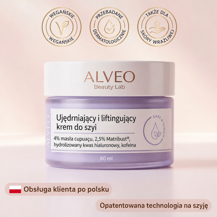 ALVEO – Ujędrniający i liftingujący krem do szyi, efekty widoczne w 3 tygodnie